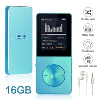 Mp3 Player, Widon 16GB Mp4 Player up to 64GB Metal Body Built-in Speaker Headphones Shuffle A-B Playback Bookmark for Audio Books - FM Radio Voice Recorder Gift for Kids Language Learning Blue3