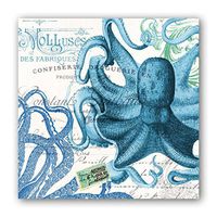 Michel Design Works 20-Count 3-Ply Paper Cocktail Napkins, Octopus