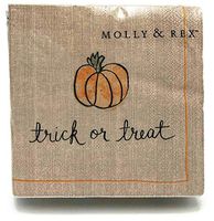 Molly & Rex 40ct Halloween Cocktail Napkins Trick or Treat Pumpkin