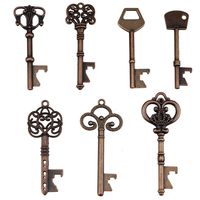 Key Bottle Openers - Assorted Vintage Skeleton Keys, Wedding Party Favors (Pack of 70, Copper)