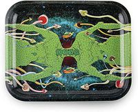 Ooze - Metal Rolling Tray - Large 14"x12" - Rolling Tray - Ashtray - Rolling Tobacco Tray - Dry Herb - Tobacco Accessories (Omega)
