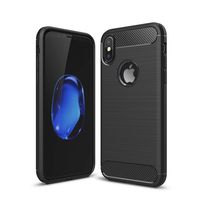 Kit Me Out World Carbon Series Case Designed for iPhone Xs Max Case, Full Matte Slim Fit Flexible TPU Minimal Durable Protection Case Cover Brushed Carbon Fiber Effect (Black)