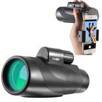 Gosky Titan 10X50 High Power Prism Monocular and Quick Smartphone Holder - Waterproof Fog- Proof Shockproof Scope -BAK4 Prism FMC for Bird Watching Hunting Camping Travelling Wildlife Secenery