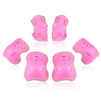 BOSONER Kids/Youth Knee Pad Elbow Pads Guards Protective Gear Set for Rollerblade Roller Skates Cycling BMX Bike Skateboard Inline Skatings Scooter Riding Sports (1 Pink, Medium(9-15 Years))
