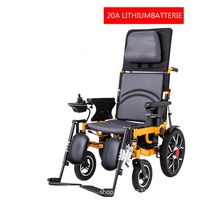 CHUDAN Electric Wheelchair with backrest/Remote Control, Portable Disabled quadricycle/Medical Scooter with Aluminum Alloy Wheel, Load 100kg Folds, D