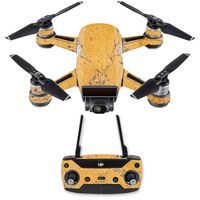 MightySkins Skin Compatible with DJI Spark Drone & Controller - Saffron Marble | Protective, Durable, and Unique Vinyl Decal wrap Cover | Easy to Apply, Remove, and Change Styles | Made in The USA