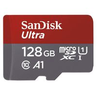 SanDisk Ultra 128GB microSDXC UHS-I card with Adapter -  100MB/s U1 A1 - SDSQUAR-128G-GN6MA (Renewed)