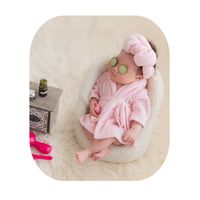 Coberllus Newborn Monthly Baby Photo Props Bathrobes with Towel Sets for Boys Girls Photography (Pink), Medium