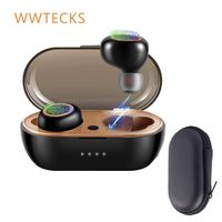 New fashionable touch control wireless earbuds,true bluetooth5.0 earbuds,waterproof bluetooth sports headphones, stereo Hi-Fi noise cancelling earphones with MIC and charging case&portable storage bag