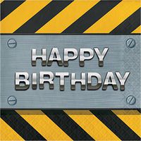 Birthday Zone Construction Birthday Napkins, 48 ct