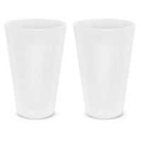 Silipint Silicone Pint Glass, Patented, BPA-Free, Shatter-proof, Unbreakable Silicone Cup Drinkware (2-Pack, Frosted White)