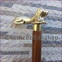 Arsh Nautical Solid Brass Lion Head Handle Wooden Walking Stick Cane Vintage Designer A