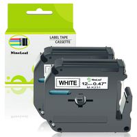 NineLeaf 2 Pack Label Tape Replacement Compatible for Brother MK231 M-K231 M231 M-231 (Black on White 0.47 in x 26.2 ft) Fit for P-Touch PT-90 PT-M95 PTM95M PT-70SR PT-80 PT-70BM PT-70 Label Maker