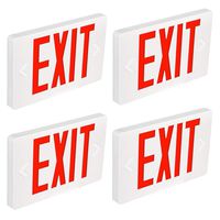 Hykolity Ultra Slim LED Exit Sign, Red Letter Emergency exit Lights, 120V-277V Universal Mounting Double Face - 4 Pack