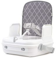 Baby Booster Seat for Dining Table by Benbat. Portable, Washable Infant Feeding High Chair. Easy Folding & Adjustable Safety Harness, Gray Color