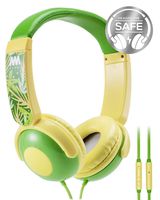 Kids Headphones, Mumba Volume Limited Over Ear Headphones Girls, 85 Safe Listening Adjustable Headsets with Microphone for Kids Children Yellow