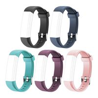 LETSCOM Replacement Bands for Fitness Tracker ID115U or ID115UHR, 5 Pack (Black, Blue, Pink, Purple, Green)