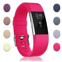 Bands Replacement Compatible for Fitbit Charge 2, Adjustable Wrist Accessories Sport Wristbands for Women&Men (Rose Red-D, Small)