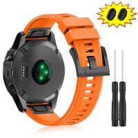 ZEROFIRE Bands for Garmin Fenix 5 and Fenix 5 Plus Watch Strap Replacement Silicone Band Compatible with Forerunner 935, 945, Approach S60, Quatix 5 Smartwatch, Including Anti-dust Plug - Orange