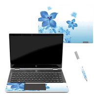 MightySkins Skin Compatible with HP Pavilion x360 14" (2018) - Blue Flowers | Protective, Durable, and Unique Vinyl Decal wrap Cover | Easy to Apply, Remove, and Change Styles | Made in The USA