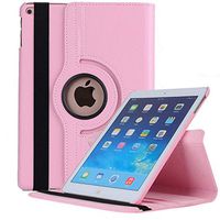 Jennyfly 2015 iPad Pro 12.9 Cover,360 Degree RotatingTPU Leather Cover,Soft TPU Protective Case with Card Slots for 2015 iPad Pro 12.9 - Pink