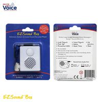 EZSound Box - 10 inch Extension Play Button for Stuffed Animals, Craft Projects, School Presentations, Hobbies, Personalized Items, Model Trains, etc - 200 seconds - Rerecordable thru Audio Port