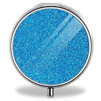 Round Silver Portable Travel Glitter Sky Pill Box Organizer Case 3 Compartment Medicine Tablet Holder Box Case Gift