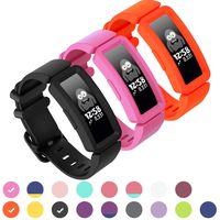 GVFM Compatible with Fitbit Ace 2 Bands for Kids 6+, Soft Silicone Bracelet Accessories Sport Strap Boys Girls Wristbands Compatible for Fitbit Ace 2 (3-Black, HotPink, OrangeRed)