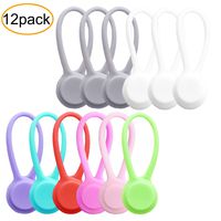 Smart&Cool Reusable Silicone Twist Ties with Strong Magnet for Bundling and Organizing-Unique Gadgets for Cable Management, Hanging & Holding Stuff, Fidgeting, Or Just for Fun!(8 Colors-12Pack)