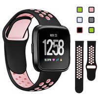 Lintelek Silicone Replacement Bands Compatible with Fitbit Versa, Eco-Friendly Wristband,Breathable Washable Soft Stylish Strap, Quick Drying for 5.5-8.5 Inches Wrist, Kids Woman Man