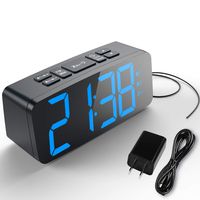 HAPTIME Digital Alarm Clock Radio for Bedrooms with FM Auto-Scan, Dual-Alarm, 4 Level Brightness Adjustable, Snooze and 12hr 24hr Format, Large LED Display, Powered by DC Adapter (Updated Version)