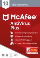 McAfee AntiVirus Plus, 10 Device, Internet Security Software, 1 Year Subscription- [Key card]- 2020 Ready