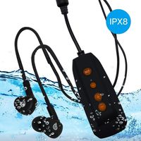 IPX8 Underwater MP3 Music Player 8GB memorry Walk Man with 100% Waterproof Swimbuds Headphones Suit for Running and Swimming(Orange)