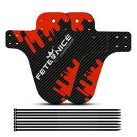 FETESNICE 2 Pcs Mountian Bike Fender,MTB Mudguard,Front and Rear Bicycle Fender,Fits 26", 27.5", 29", Plus Size and Fat Bike Wheel Sizes(Carbon Fiber Veins-red) ...