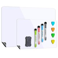 Magnetic Whiteboard for Refrigerator 17''x12'' with Extra Smaller Board 12''x10'',Dry Erase Fridge Whiteboard,4 Magnetic Markers and1 Eraser Included