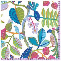 Caspari Kookaburra Paper Dinner Napkins in White, 20 Per Package