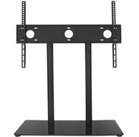 WALI Universal Table Top TV Stand with Glass Base and Security Wire Fits Most 32-60 inch LED, LCD, OLED and Plasma Flat Screen with VESA Pattern up to 600x400 (TVDVD-2), Black