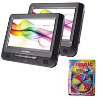 Sylvania 9" Twin Dual Screen DVD Player (SDVD9805) with Trisonic Laser Lens Cleaner for DVD/CD Players