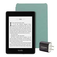 Kindle Paperwhite Essentials Bundle including Kindle Paperwhite - Wifi with Special Offers, Amazon Leather Cover, and Power Adapter