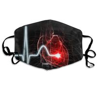 YUIOP Cartoon Human Anatomy Heart Printed Mask Neutral Mask for Men and Women Polyester Dust-Proof Breathable Mask