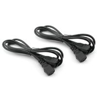 Longdex 2-Pack Standard Computer Power Extension Cord 18Awg 250V 10A IEC 320 C13 Female to C14 Male Power Cable 6 Feet