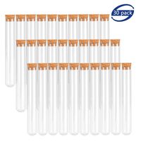 Joyclub 20x150mm Plastic Test Tubes with Cork Stoppers for Scientific Experiments, Halloween, Christmas, Scientific Themed Kids Birthday Party Supplies, Decorate The House, Candy Storage(30 Pack)