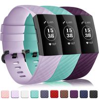 Find-MyWay Replacement Compatible for Charge 3 Bands/Charge 3 SE Bands Soft Silicone Accessory Wristband Breathable Sweat-Proof Sport Bracelet Strap Small & Large for Women Men Black White