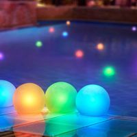 Set of 12 Mood Light Garden Deco Balls- Battery Operated 3" Floating Color Changing LED Balls for Pools, Ponds & More