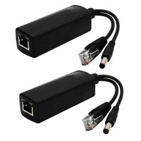 ANVISION 2-Pack Active PoE Splitter Adapter IEEE 802.3af Compliant 10/100Mbps, DC 12V Output for IP Camera Wireless AP Router Voip Phone AV-PS12