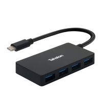 USB C Hub Tainston 4-Port USB C to USB 3.0 Ultra Slim Data Hub for New Type USB C Devices-Black