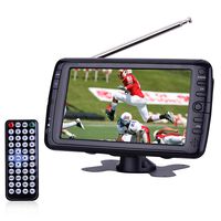 7 inch Portable LCD Digital ATSC TV/Monitor Handheld Televison with Built in Rechargeable Battery and Support USB/SD Reading (7 inch, Black)