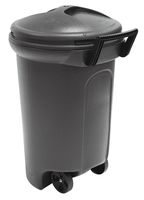 United Solutions TB0042 Critter Proof Wheeled Garbage/Trash Can with Turn and Lock Lid, 32-Gallon, Black, 2-Pack