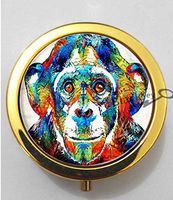 BlackKey Animal Monkey 3-Compartment Decorative Pocket Gift Box Case Organizer for Pill, Color 2 -1778