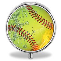 IMLONE Pill Organizer, Customized Water Softball Pill Boxes with 3 Components and Mirror for Travelling and Daily Needs